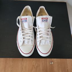 White Converse 9.5 Mens 11.5 Women's 