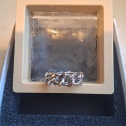 Silver Plated Men's Chain Link Ring 