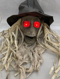 Halloween Scarecrow severed Head Decoration Halloween prop with LED Eyes