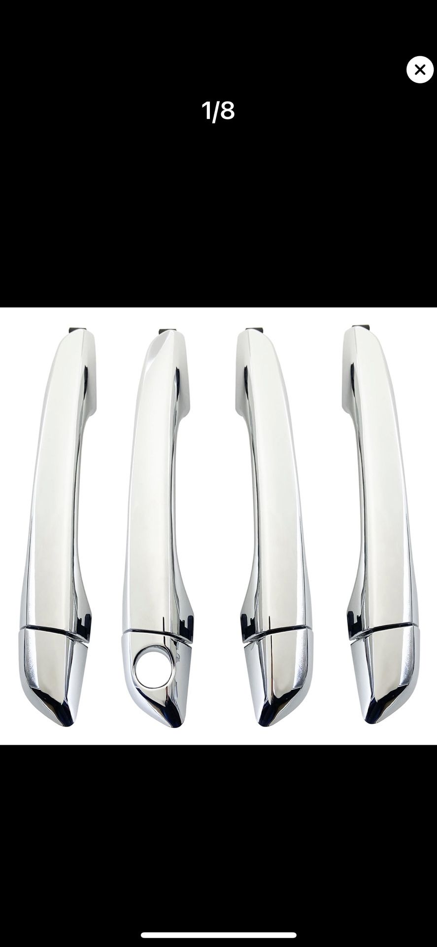 Chrome Exterior Door Handle Compatible with 2017-2020 Elantra Sedan - w/o Smart Entry System Set of 4
