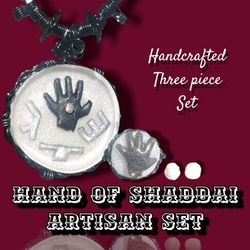 Artisan (Handcrafted) Three Piece Full Parure Hand Of Shaddai Paleo Jewelry Set
