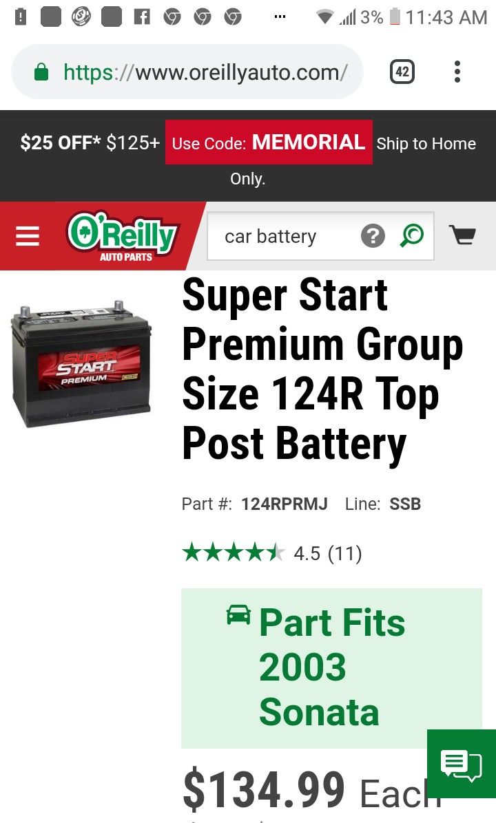 ORALLYS Brand new SUPER START BATTERY with 2 year warranty