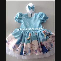 Elsa sewing dress Birthday dress 6 years