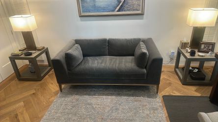 Restoration Hardware 6ft Long ITALIA TAPER ARM CUSHION SOFA - METAL BASE