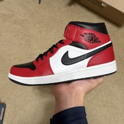 Size 10.5 - Air Jordan 1 Mid Chicago Black Toe 2020