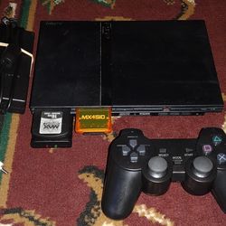 SONY PLAYSTATION 2 PS2 SLIM CUSTOM SYSTEM CONSOLE 128GB SD MEMORY CARD WITH GAMES