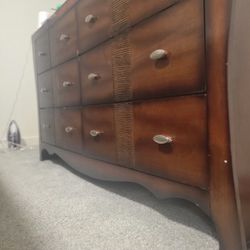 Large Vintage Dresser With Mirror 