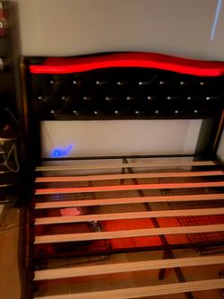 Queen size bed with led lights