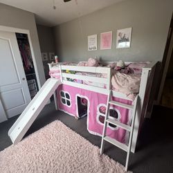 Twin Loft Bed With Slide  