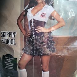Ladies Halloween Costume Skippin School Girl 