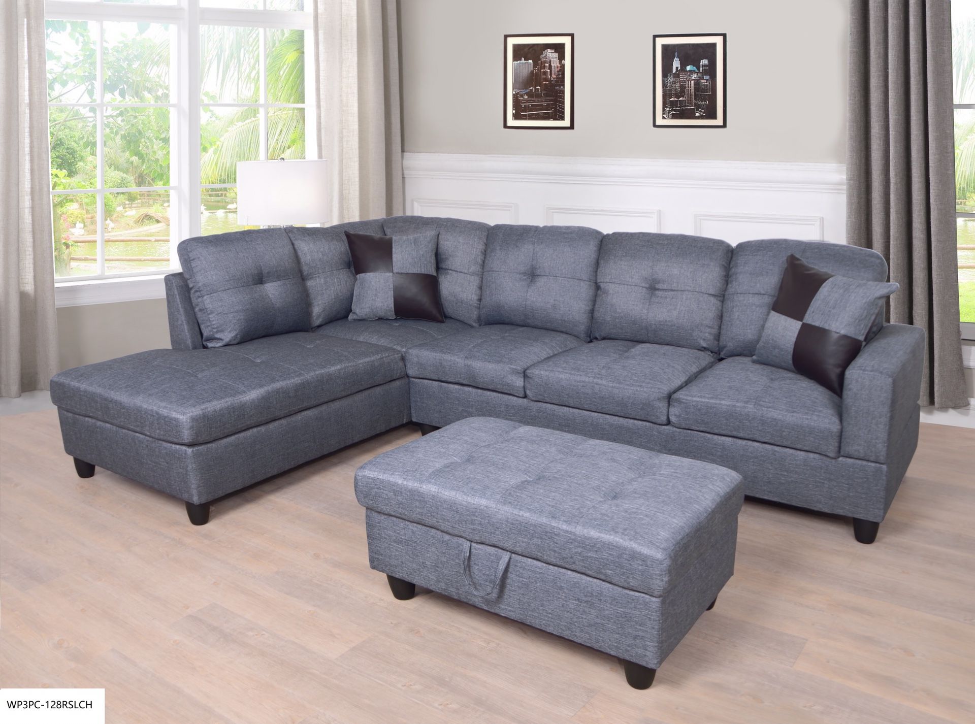 2 Piece Sectional- Gray