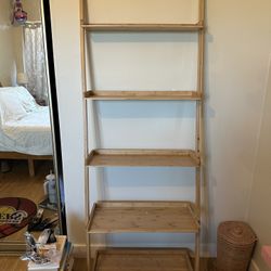 Bamboo Ladder Shelf Book Case 
