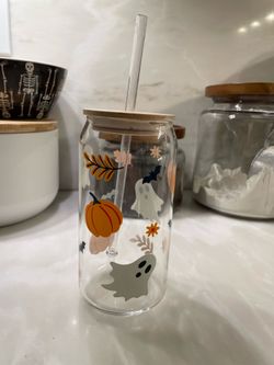 Halloween Cup with Lid & Straw