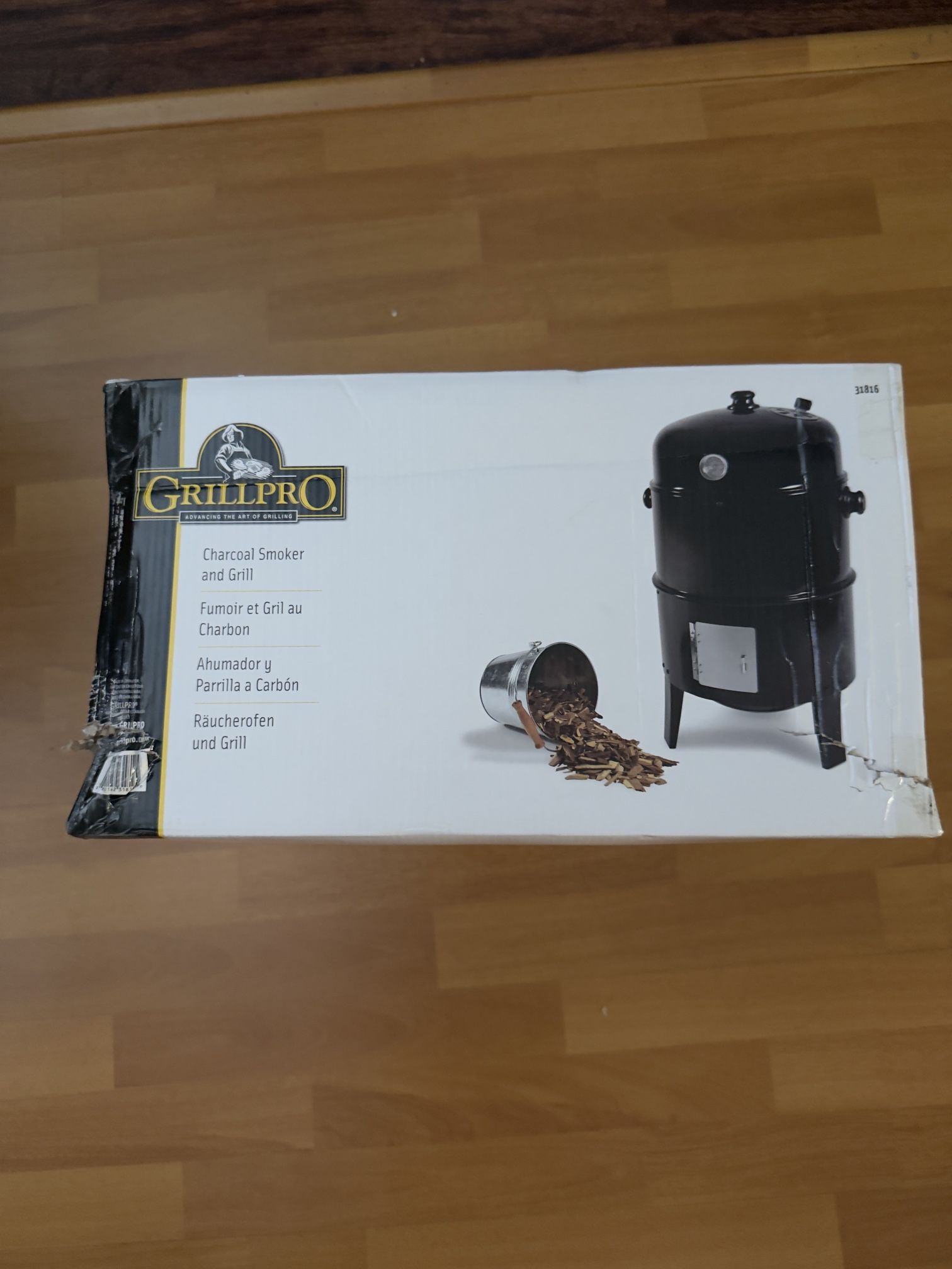 GrillPro 16 In. 400 Sq. In. Upright Traditional Water Charcoal Smoker