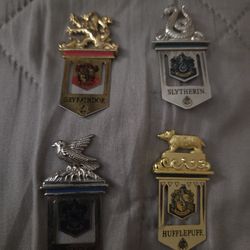 Harry Potter Box Set Hogwarts House Metal Bookmarks From Noble Collection