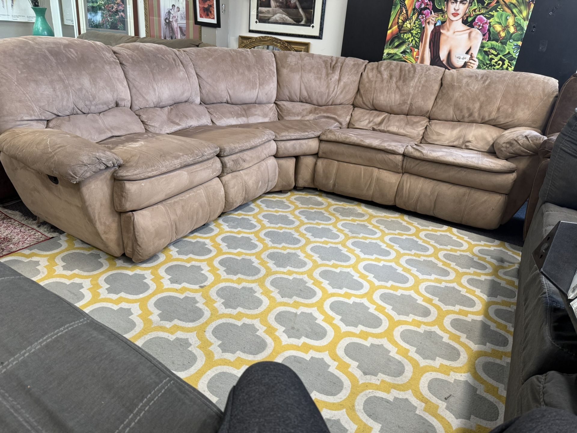 Sectional Couch Double Recliner