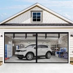 Magnetically bonded, regular double garage dimensions. 
