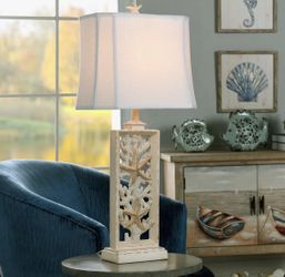 🚨NEW Coastal Table Lamp – Weathered Cream Designer Style DEAL🔥