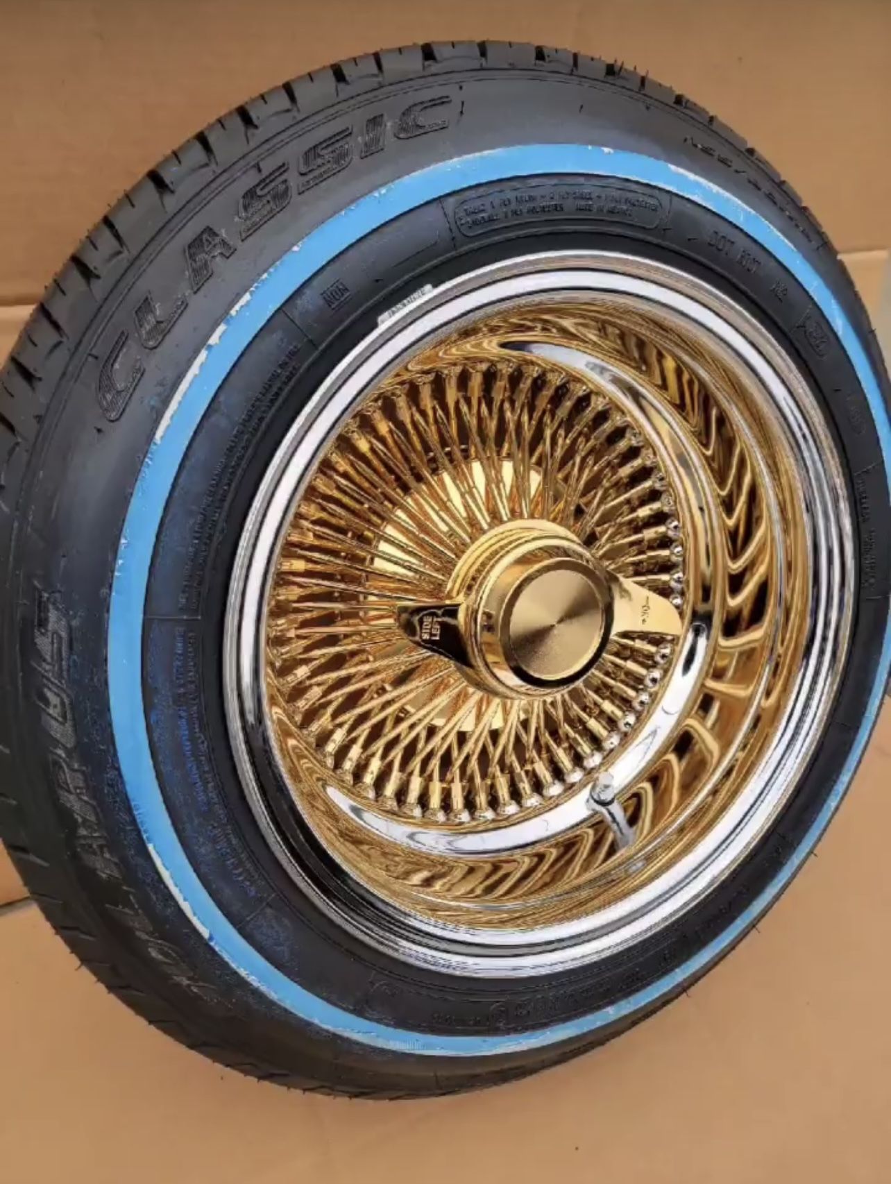 13x7 100 Spoke Center Gold Remington Tires 