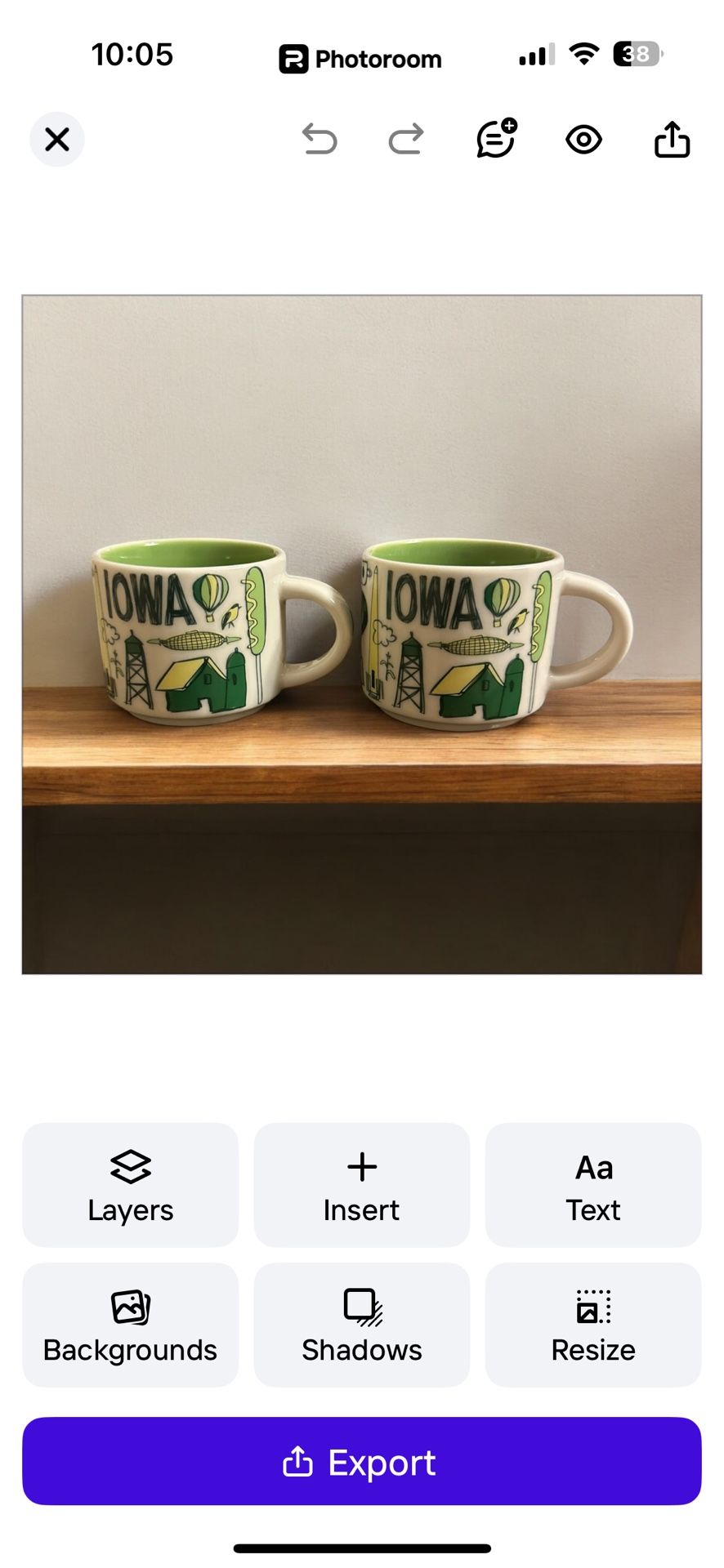 Two Starbucks Coffee Been There Series IOWA Miniature 2oz Espresso Mug Ornaments