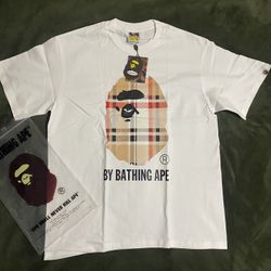 White Burberry Bape Shirt 