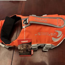 Think pet medium Life Jacket, dog harness orange/reflective