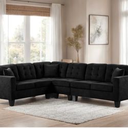 Black Sectional, Water Resistant