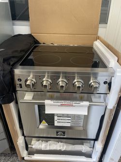 Forno 24” Electric 4 Burner Range. Stainless Steel 