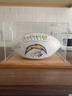 Chargers Football Autographed with case