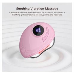 LED Red Light Massager, 9-Level Adjustable Face and Neck Sculptor for Skin Firming
