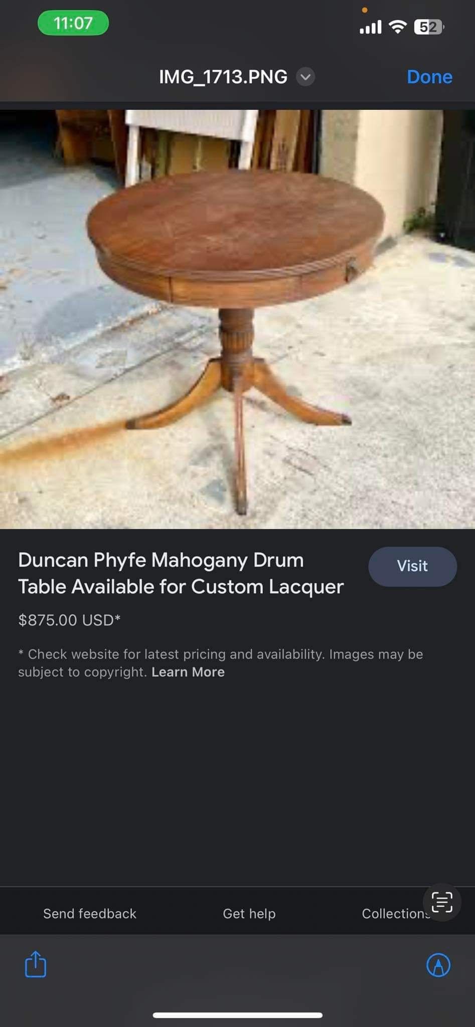 Antique Duncan Phyfe Mahogany Drum Table