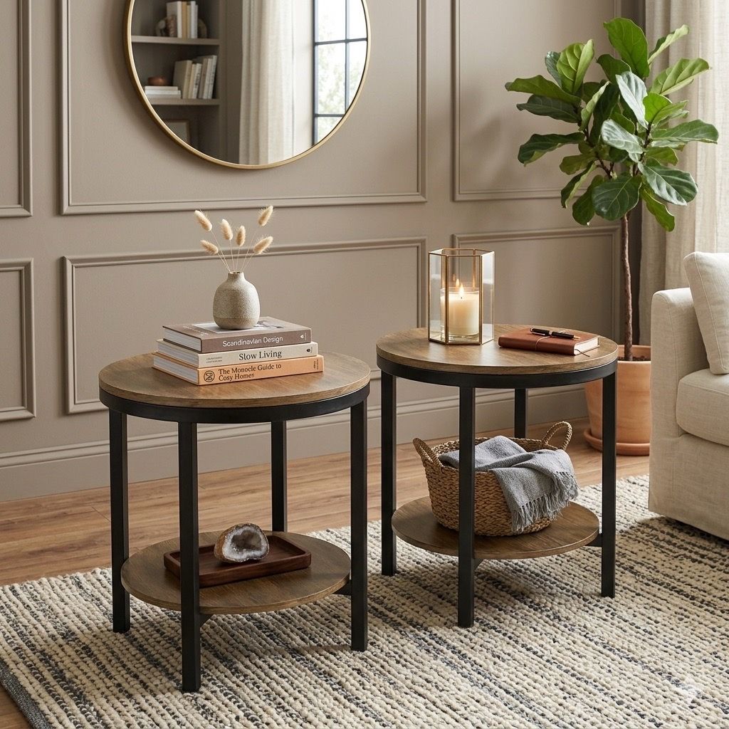 Oversized Metal & Wood Accent Tables - High-End Quality PRICE FIRM