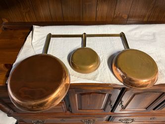 Copper and Brass Decorative Saucepan Set of 3