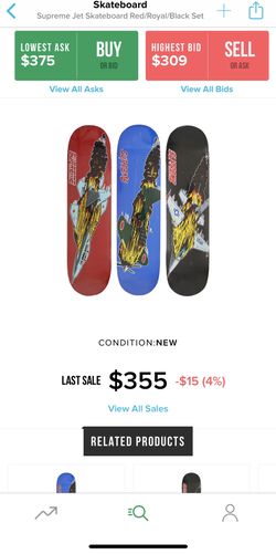 Supreme Jet skateboard set in hand