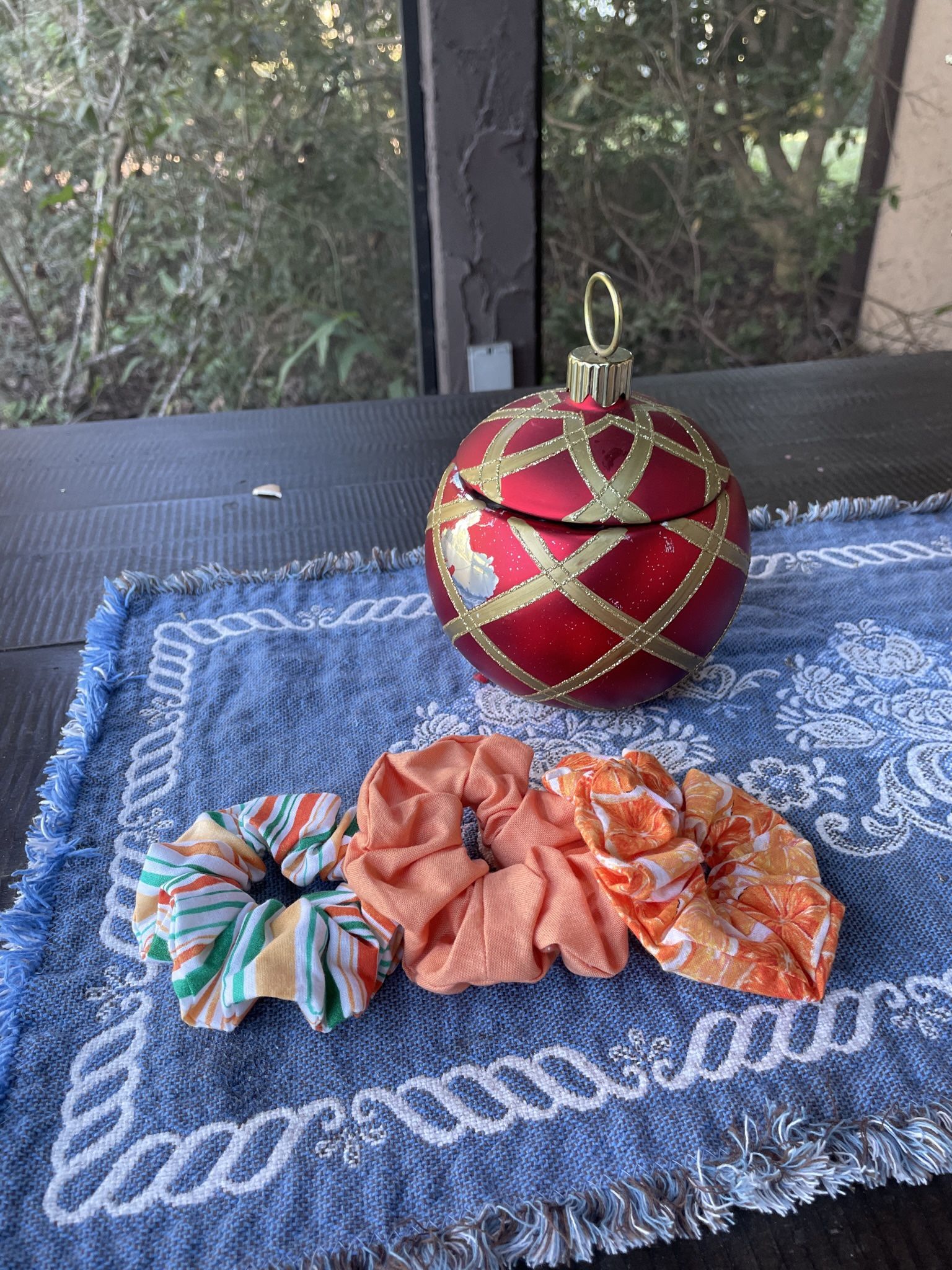 Orange scrunchies