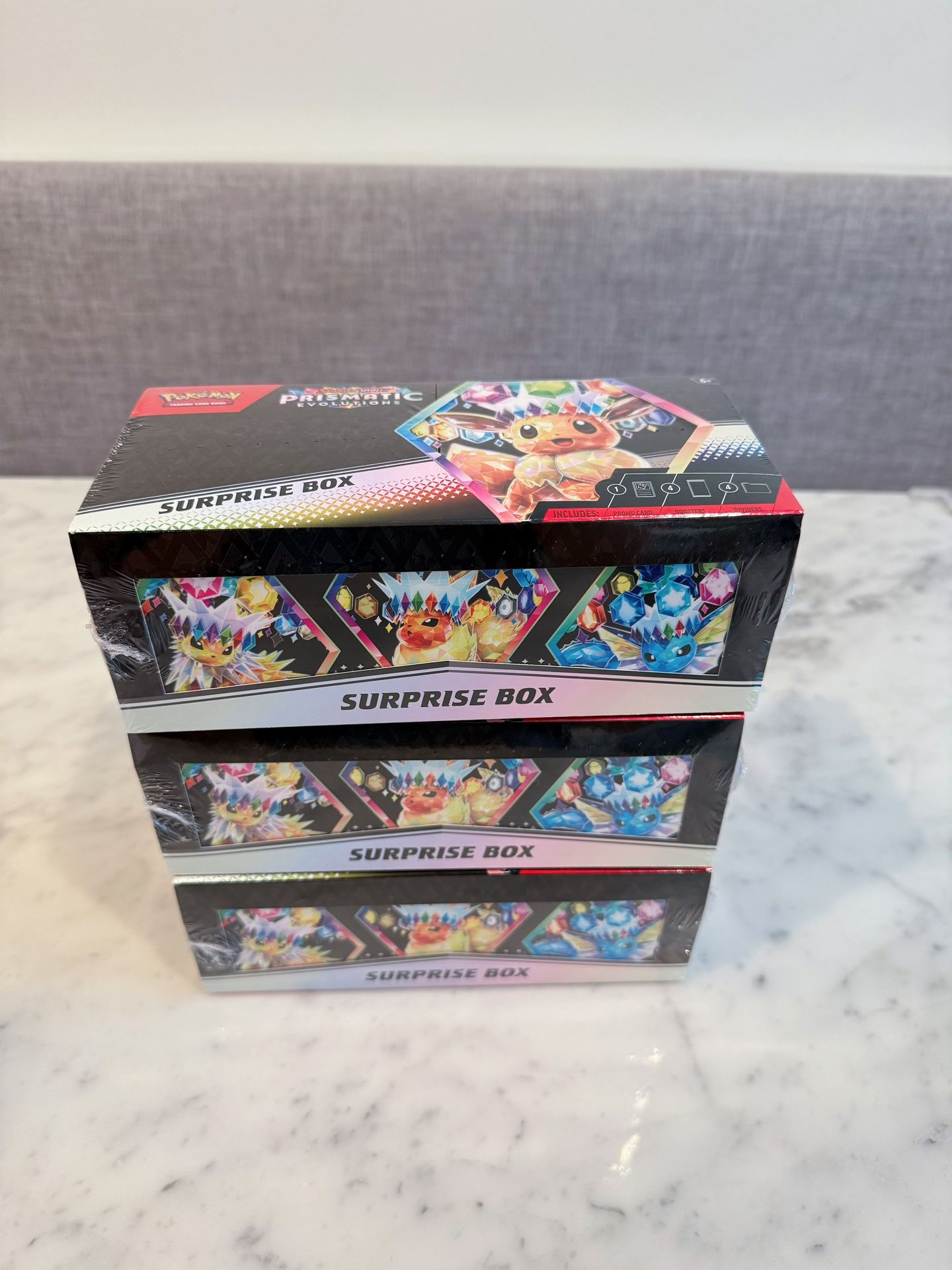 pokemon prismatic evolutions surprise box trading cards Pokmon (Sam's Club Exclusive) Boost with 4 dividers to keep it organized Pokmon Trading Card Game: Scarlet