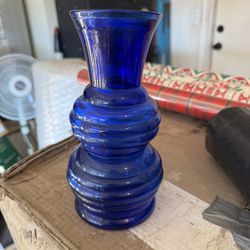 Vintage Cobalt blue beehive vase