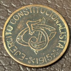 5 centavos 1915. Antique coin Of Mexico 