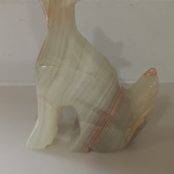 Mexican Onyx Wolf Carving 