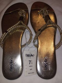 Gold thong sandal