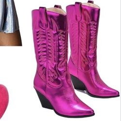 pink metallic Andy boots