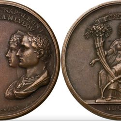 *FRENCH BRONZE MEDAL OF WEDDING OF NAPOLEON BONAPARTE AND MARIE-LOUISE*