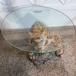 Glass Tiger Side Table 