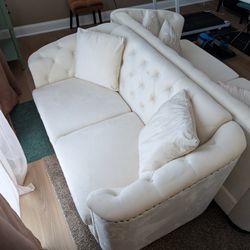 Barley used Sofa set with pillows and Extra Seat Cushions 