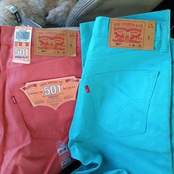Two Pairs Of Button Fly 501 Levi's