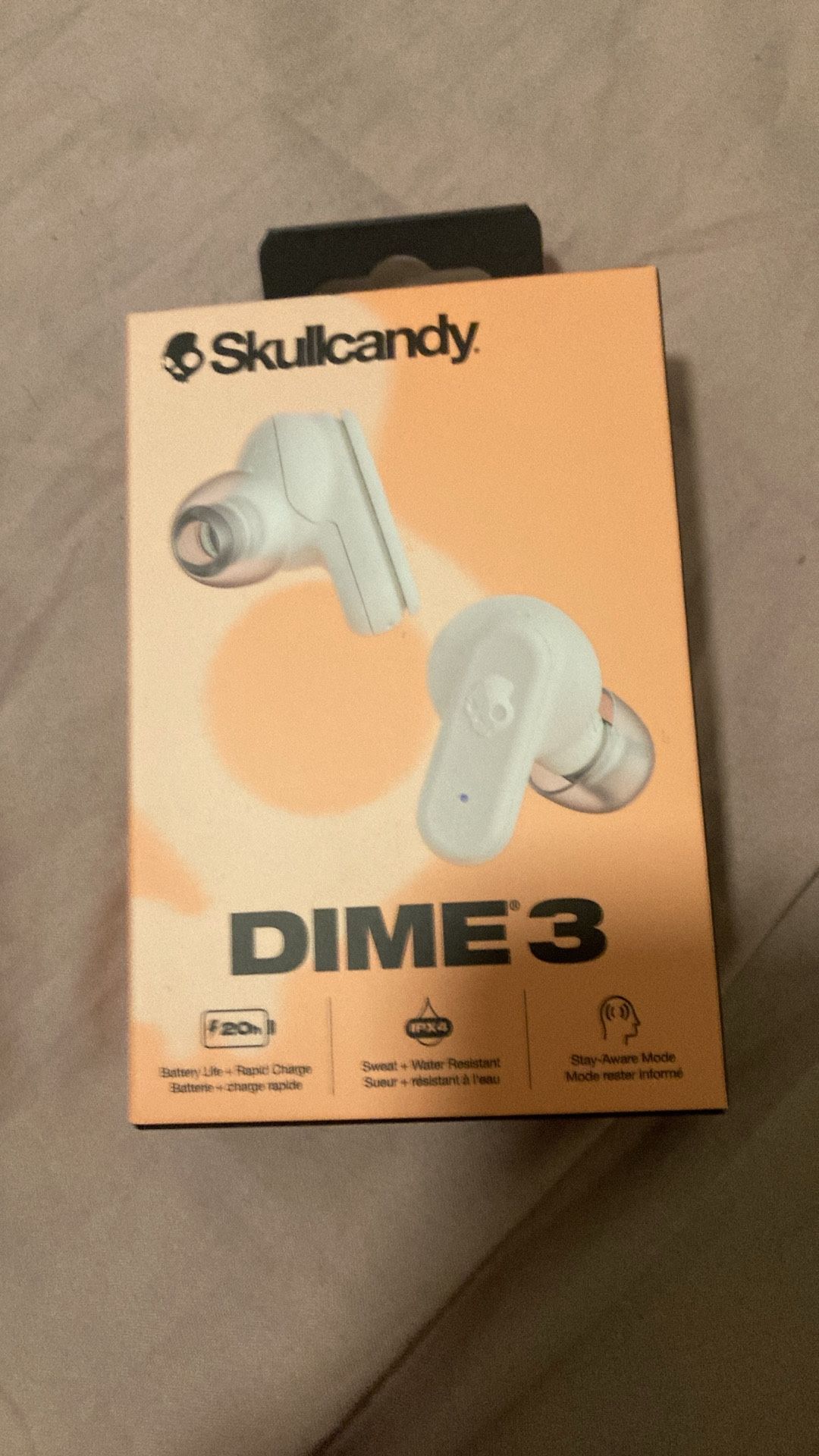 Skullcandy Dime 3 White True Wireless Bluetooth Earbuds Headphones