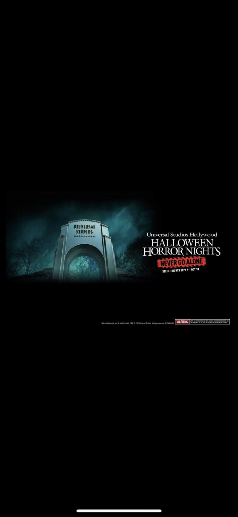 Horror Nights One Ticket Valid For Today Only