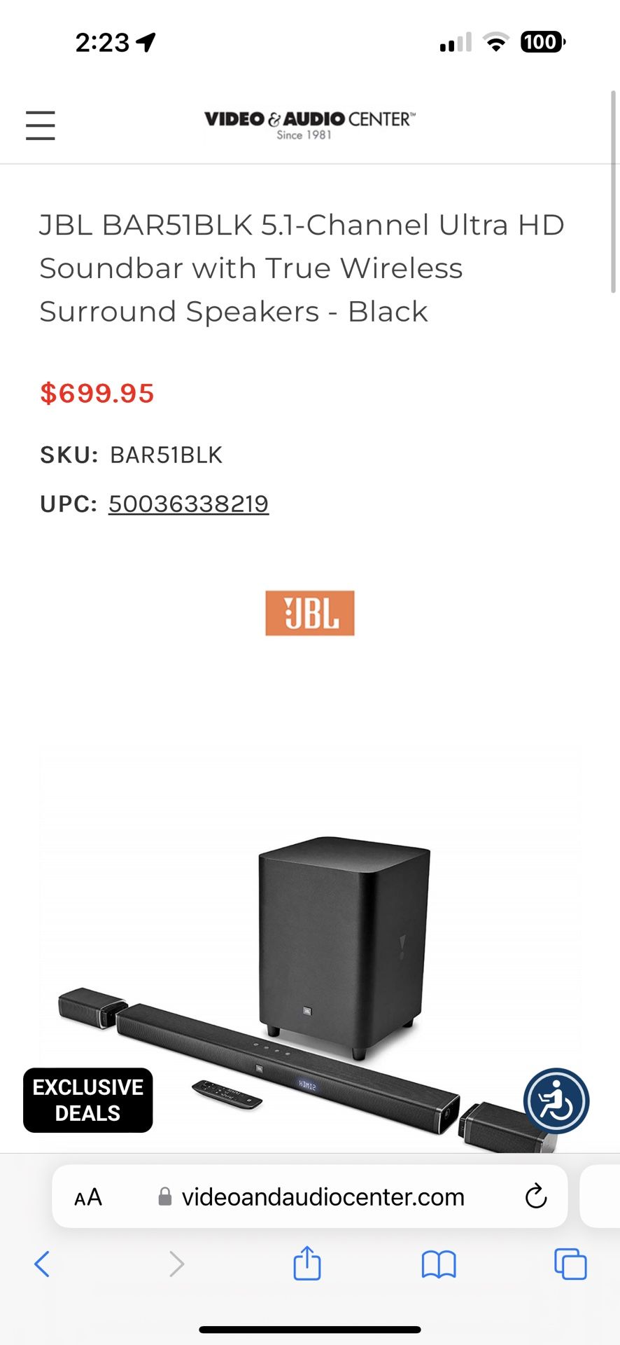 Jbl bar51blk 2025
