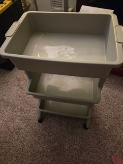 3-Tier Plastic Storage Cart with Tub