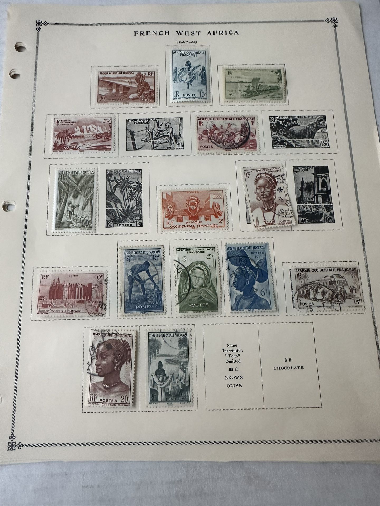 French West Africa Stamp Group Of 60